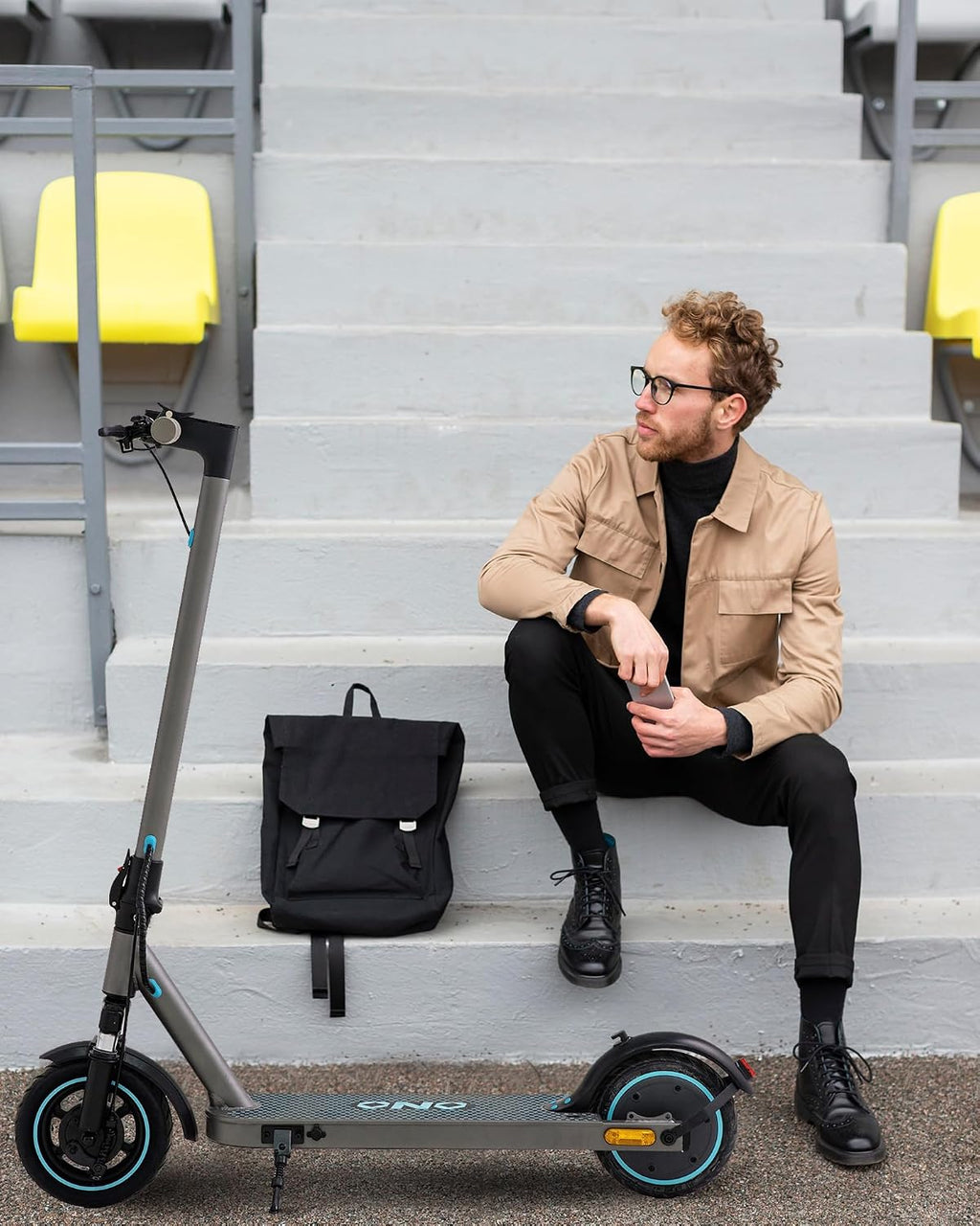 QnQ Elektrische step voor volwassenen, ultralicht, bereik 20-30 km, opvouwbare elektrische step, motor 500 W, batterij 36 V 10,4 Ah, dubbele schokdemper, honingraatbanden, lekvrij, elektrische step