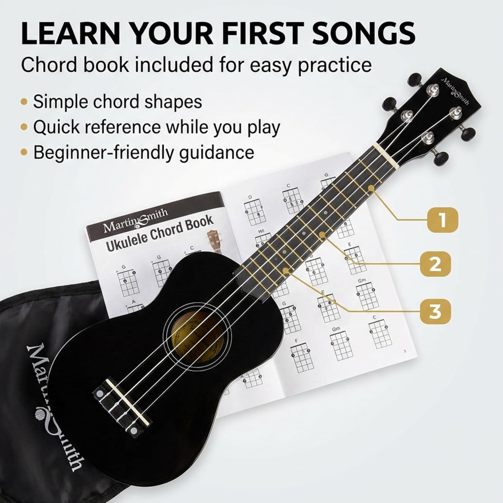 Martin Smith UK-212-PNK-A Ukelele Met Ukelele Tas Roze Design