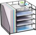 Desk Organizer with File Holder, 5 Tiers, Paper Letter Tray, Storage and Accessories for Office Supplies