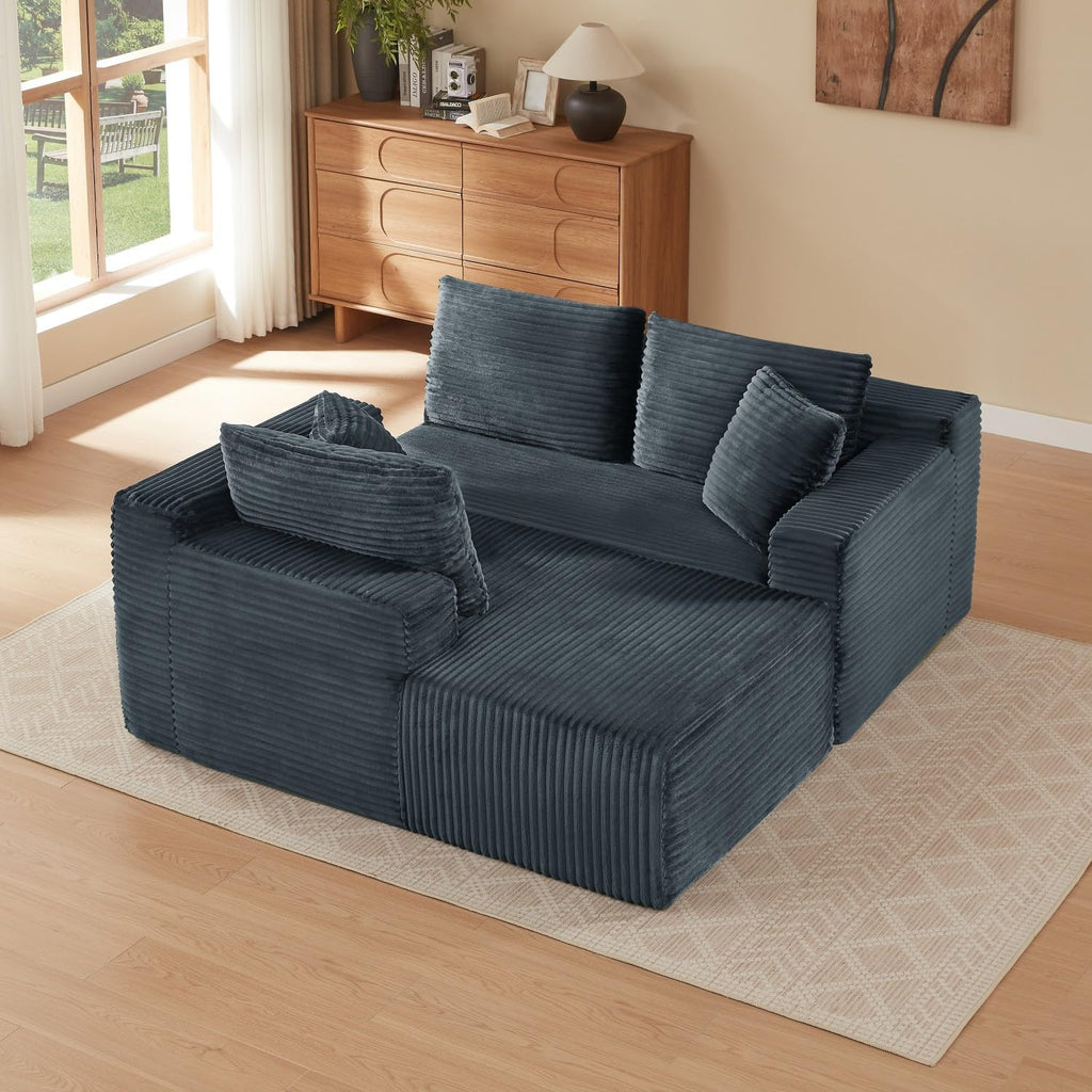 Canapé d'Angle Modulable 3 Places – Mémoire de Forme, Housse Lavable, Sans Montage | Blanc