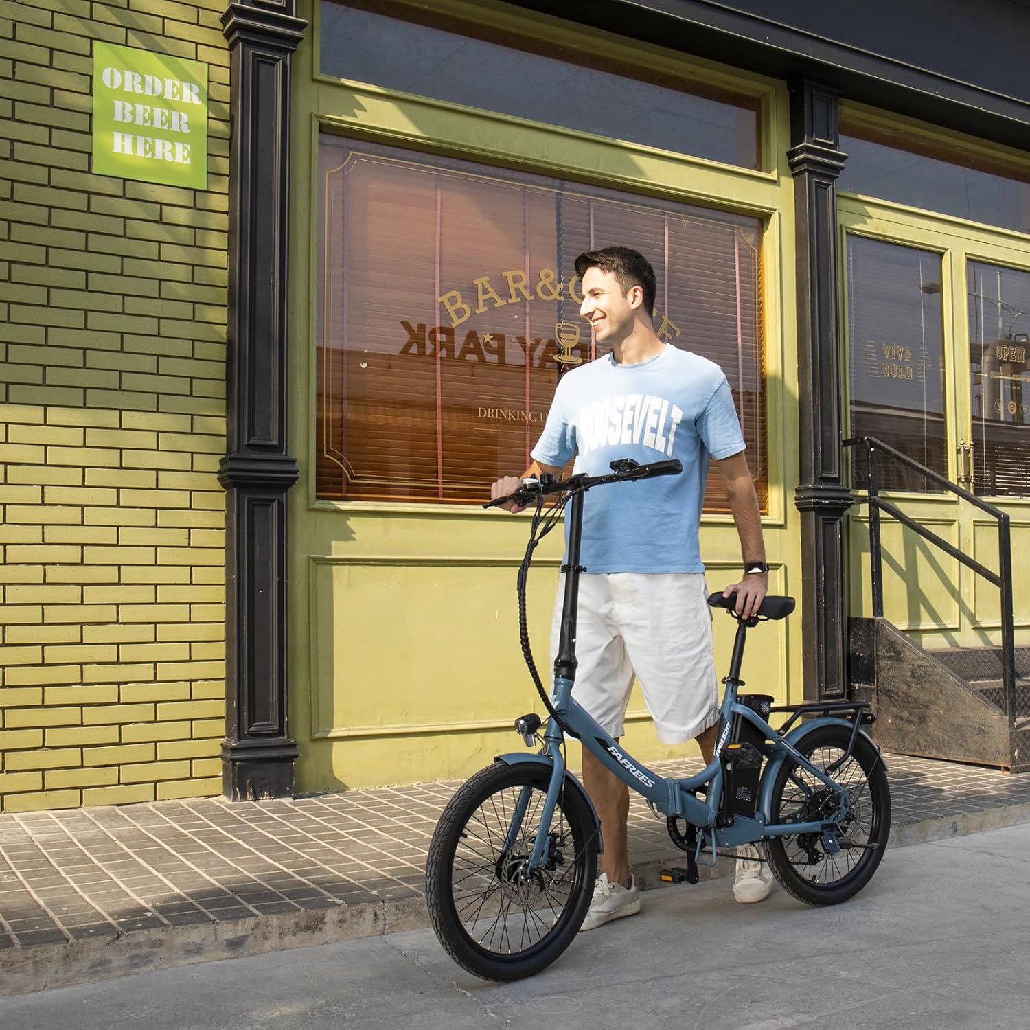 Fafrees F20 LIGHT Elektrische fiets, 20 inch opvouwbare elektrische stadsfiets, 250 W motor, 16,75 Ah accu, 7 versnellingen e-bike voor dames, bereik 110 km