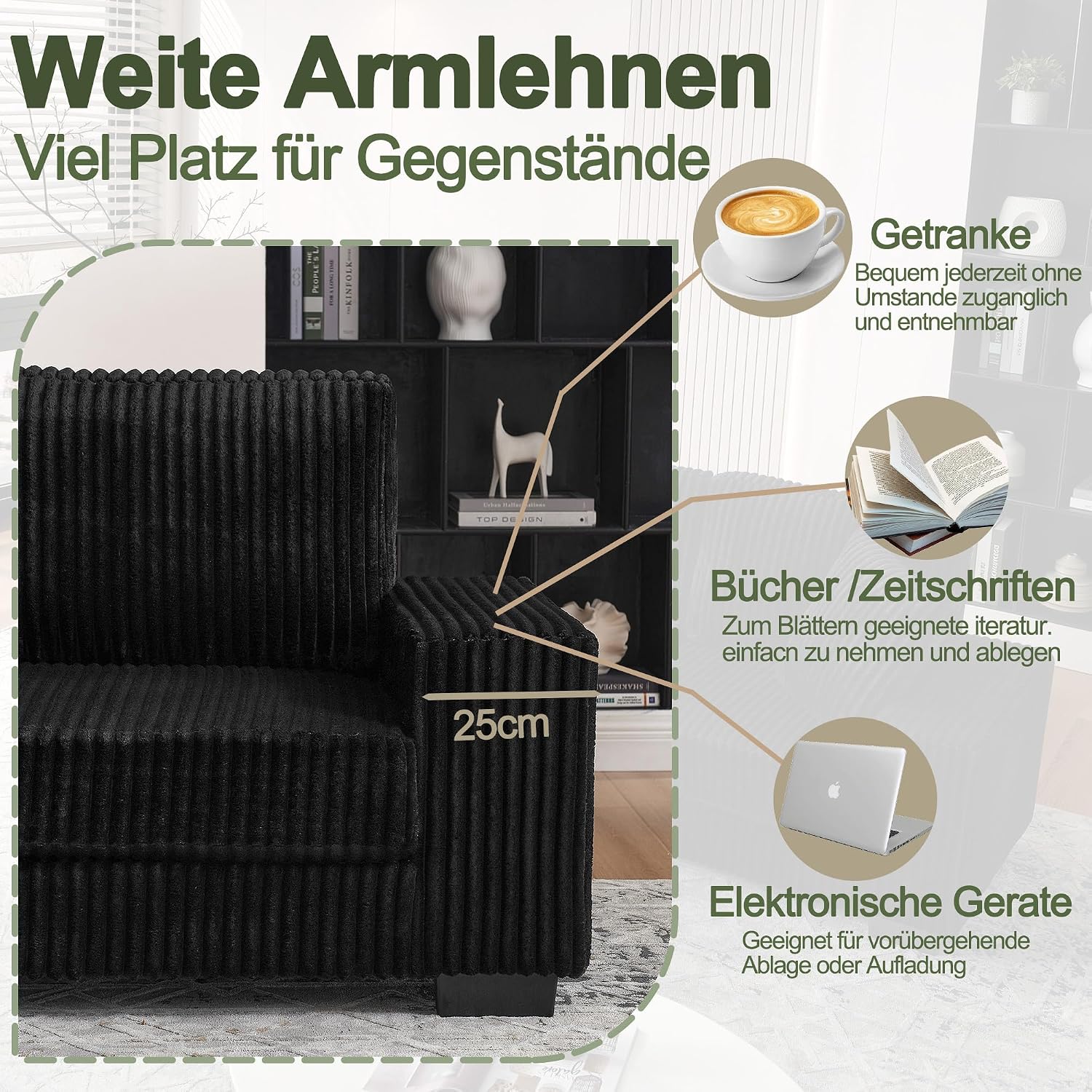 Canapé d'Angle Modulable 3 Places – Mémoire de Forme, Housse Lavable, Sans Montage | Blanc
