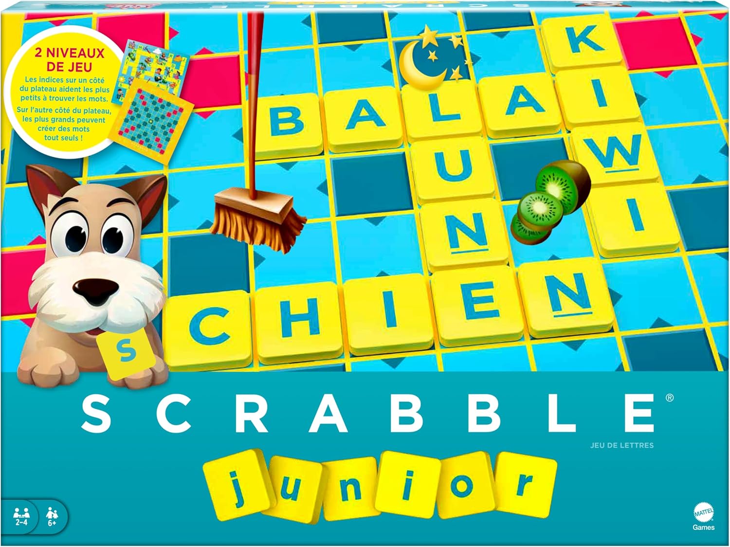 Mattel Games - Y9668 - Mattel Scrabble Junior - Gezelschapsspel voor kinderen vanaf 6 jaar