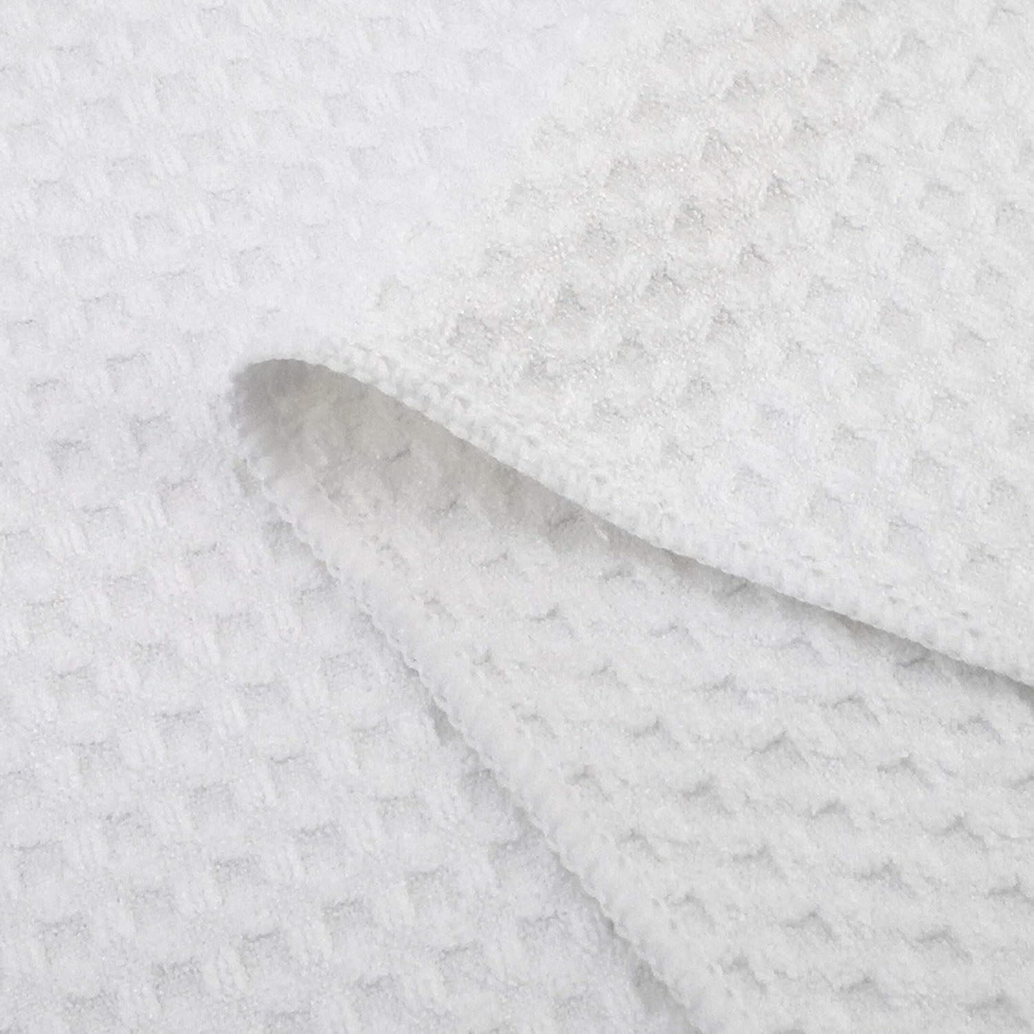 Torchons de Cuisine POLYTE – Lot de 8 Microfibres Gauffrées Ultra-Absorbantes, 40 x 71 cm, Gris & Blanc