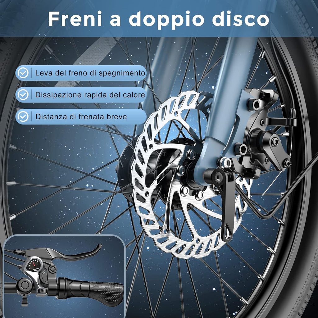 Fafrees F20 LIGHT Elektrische fiets, 20 inch opvouwbare elektrische stadsfiets, 250 W motor, 16,75 Ah accu, 7 versnellingen e-bike voor dames, bereik 110 km