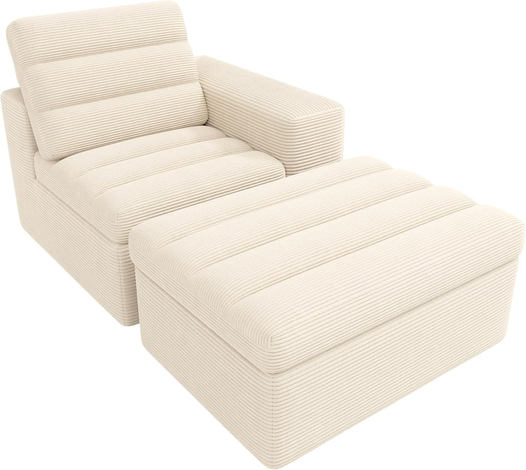 Canapé d'Angle Modulable 3 Places – Mémoire de Forme, Housse Lavable, Sans Montage | Blanc