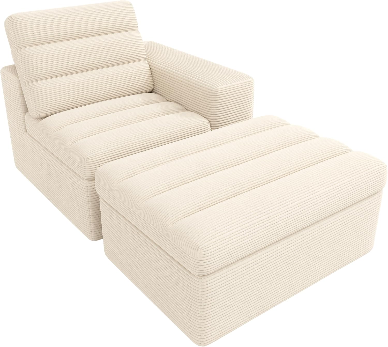 Canapé d'Angle Modulable 3 Places – Mémoire de Forme, Housse Lavable, Sans Montage | Blanc