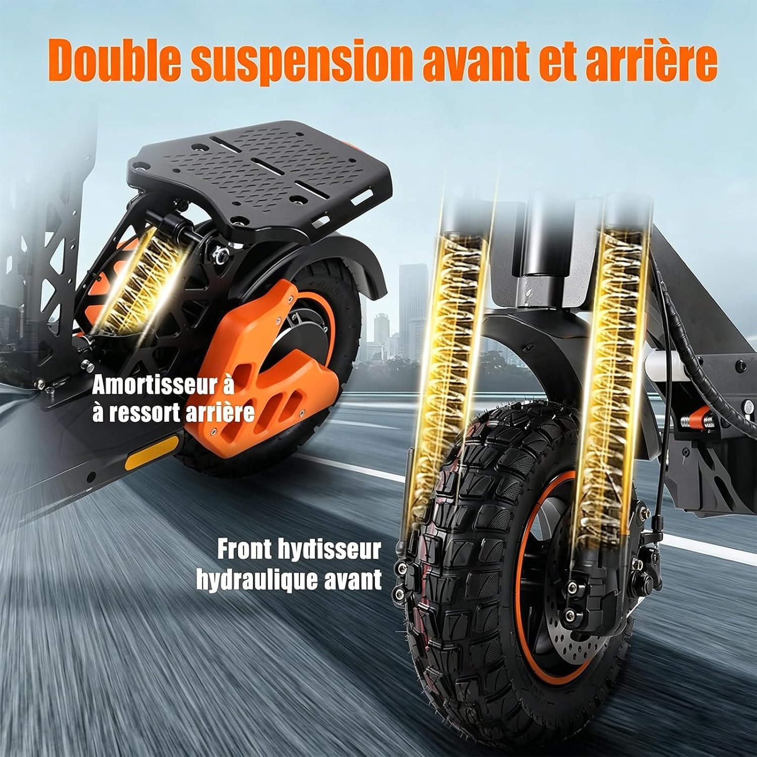 Trottinette électrique Haute Vitesse Pour Adultes, Moteur Puissant, Batterie 48 V 18 Ah, écran Haute Définition, Pneus De 10 Pouces, Large Plateforme, Compartiment De Rangement Arrière