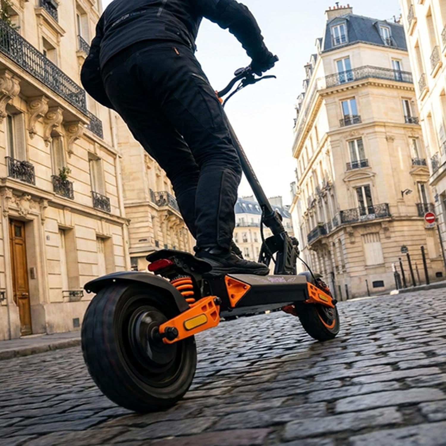 Kamikaze K1 Max Elektrische skateboard, dubbele motor, 2 x 1000 W, 52 V 20 Ah accu, bereik tot 80 km, snelheid 20 km/u, grote wielen, dubbele schijfrem, vering, IPX5