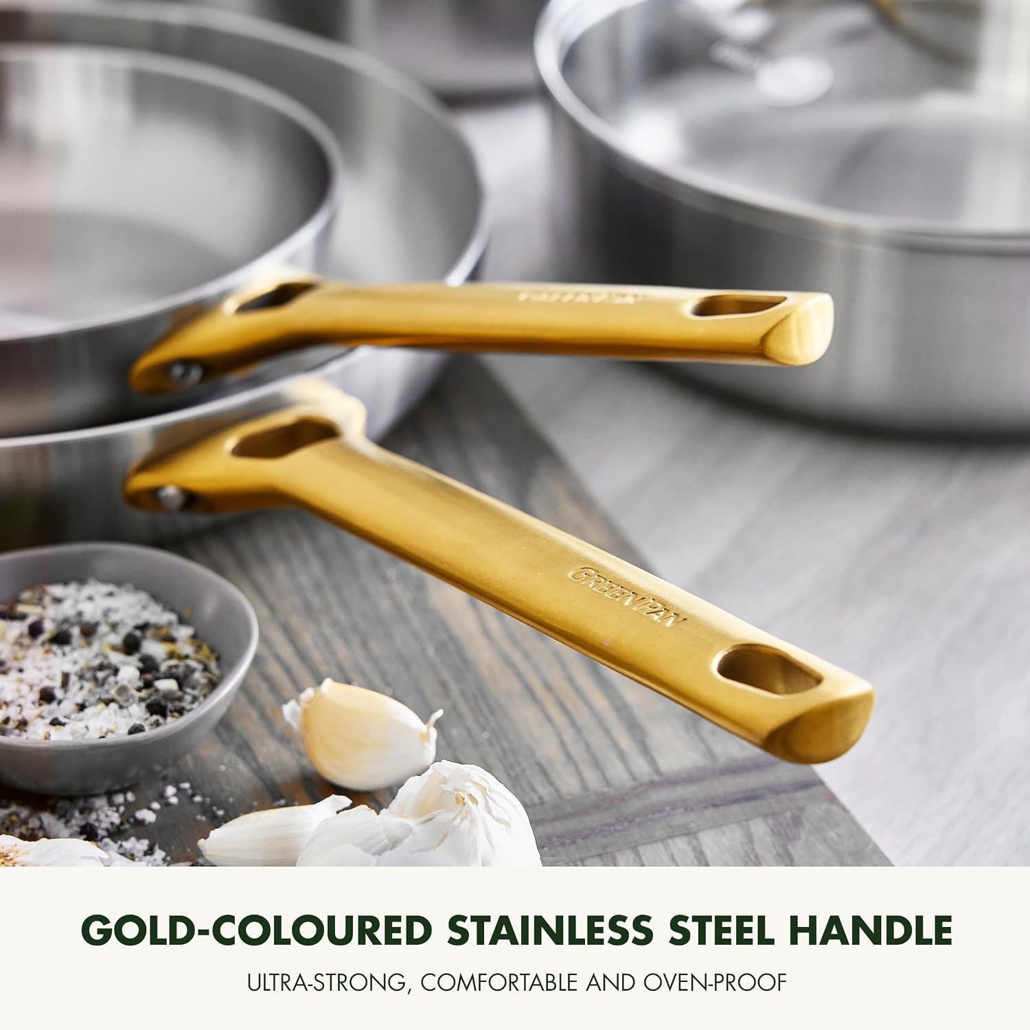 Set de Casseroles GreenPan Padova 6 Pièces — Inox, Compatible Induction