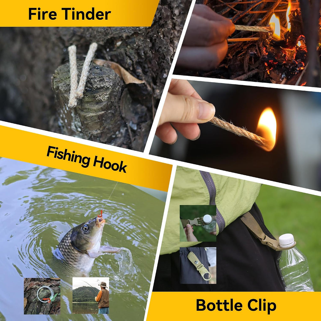 14-in-1 multifunctionele survivalset voor eerste hulp, outdoorsport, camping en bergbeklimmen, vuursteen, thermische deken, fluitje