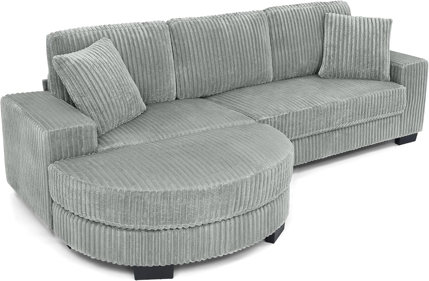 Canapé d'Angle Modulable 3 Places – Mémoire de Forme, Housse Lavable, Sans Montage | Blanc