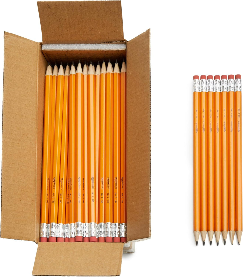 Amazon Basics PHB-30 voorgeslepen HB houten potloden, oranje
