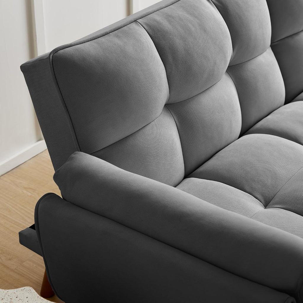 Canapé-lit convertible JIEXI – 3 places – Tissu gris – Dossier 3 positions – 170 cm
