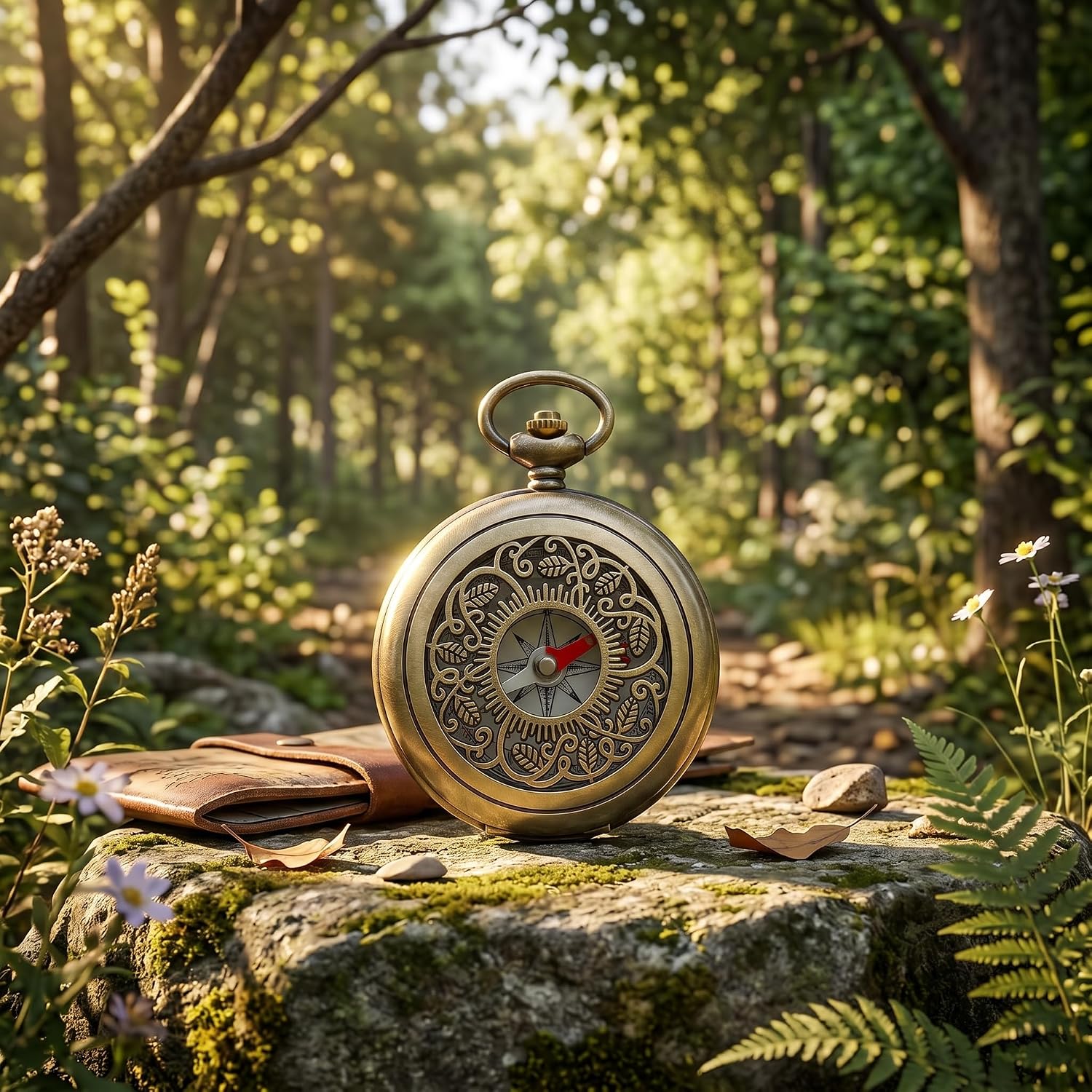 Wandelkompas, duurzame schokbestendige en waterdichte koperen holle camping survivalgereedschap voor outdoor-navigatie