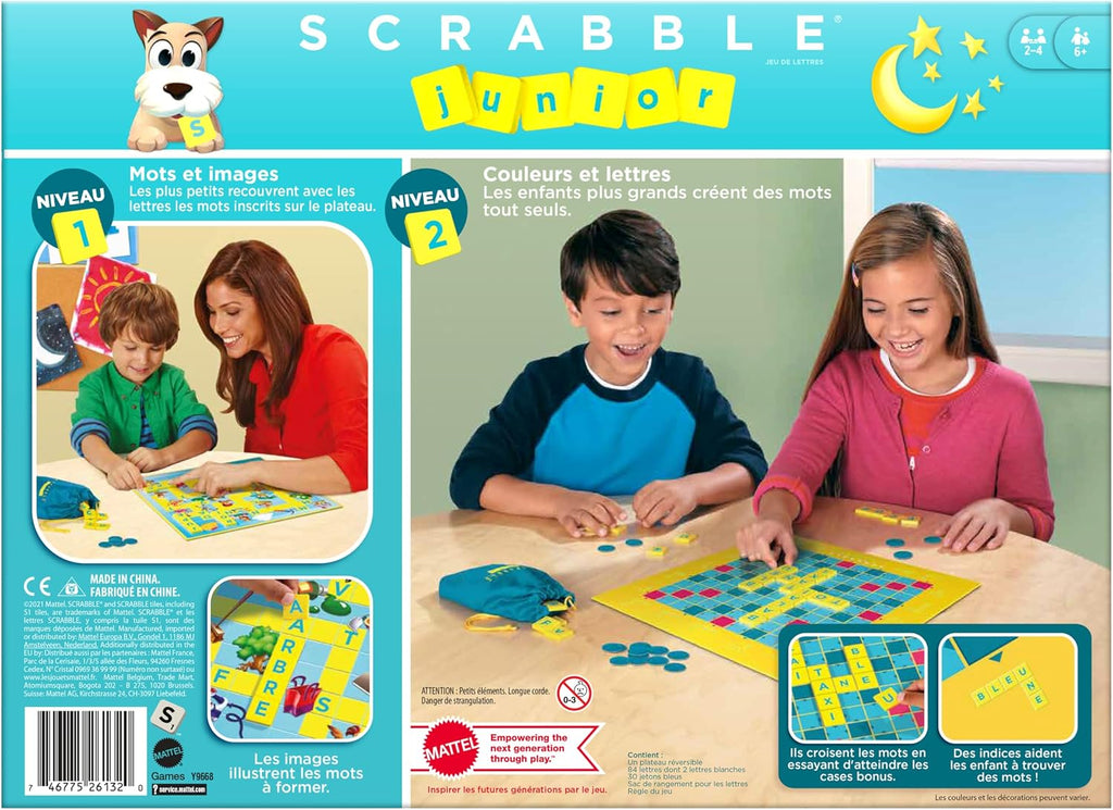 Mattel Games - Y9668 - Mattel Scrabble Junior - Gezelschapsspel voor kinderen vanaf 6 jaar