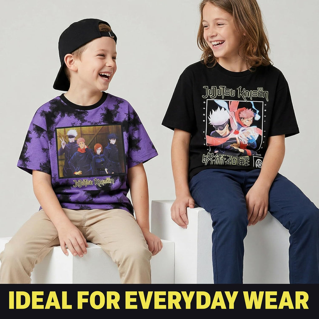 Jujutsu Kaisen | Spy x Family Manga Boys T-Shirts 7-16 Years, 2 Pack Round Neck Cotton Graphic Tees Anime Clothes Gift