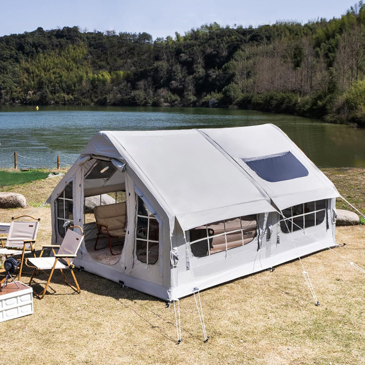 Opblaasbare campingtent 6-8 personen