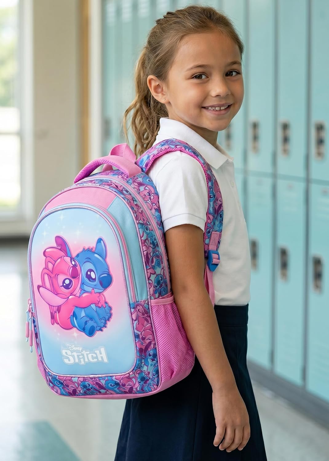 Clondo Elementary School Backpack for Kids, 43 x 33 x 15 cm, Multi-Pocket, Ergonomic Backrest, Padded Shoulder Straps, Bottle Holder Pockets, Large Capacity and Shiny Design, Pokemon Expressive
