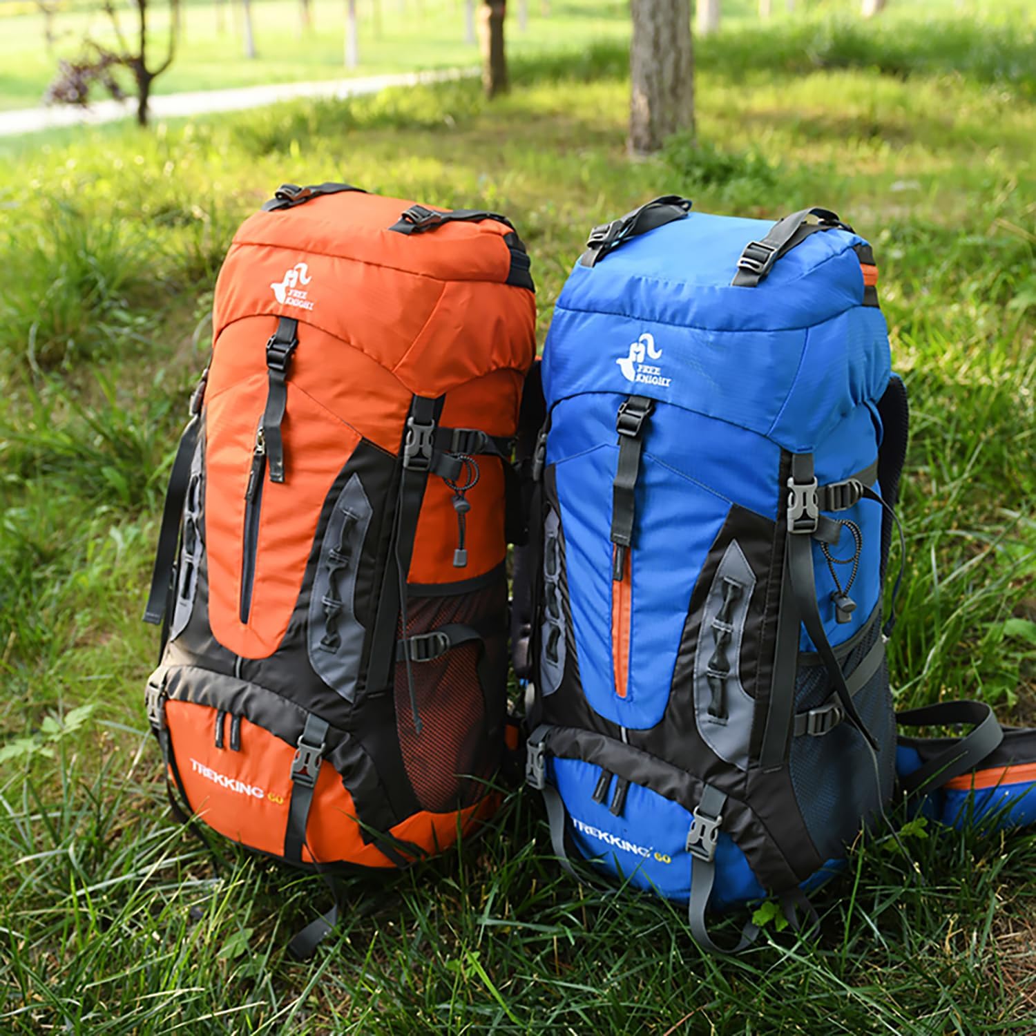 Bseash Waterdichte lichtgewicht wandelrugzak met regenhoes, outdoor sport reisrugzak voor klimmen kamperen toerisme, 60 liter, Militair Groen