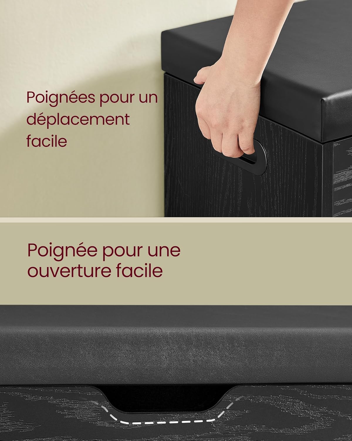 Banc à Chaussures Rembourré VASAGLE – Rangement 3 Compartiments, Style Vintage, 80 cm