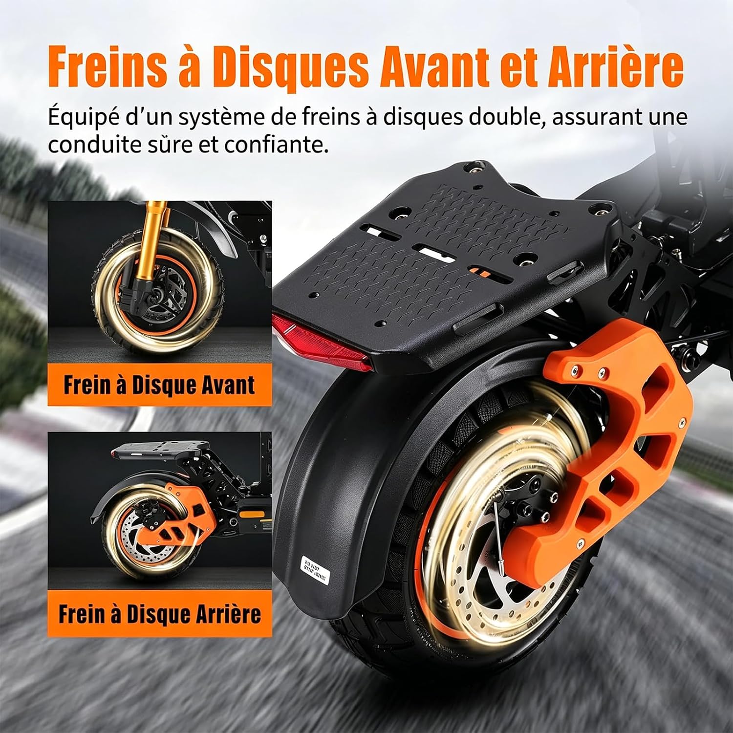 Trottinette électrique Haute Vitesse Pour Adultes, Moteur Puissant, Batterie 48 V 18 Ah, écran Haute Définition, Pneus De 10 Pouces, Large Plateforme, Compartiment De Rangement Arrière
