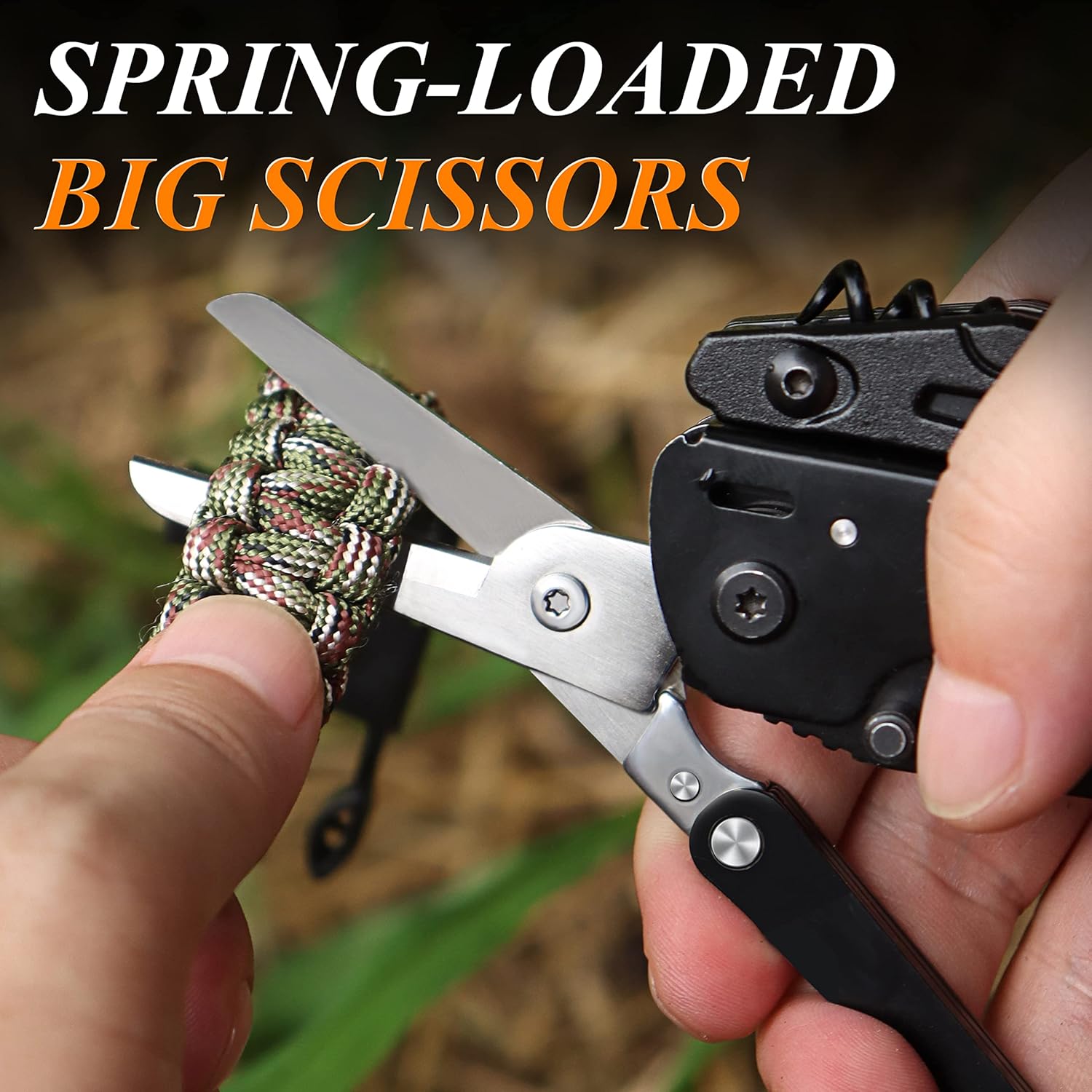 RoverTac Multitool zakmes tactisch survivalmes camping geschenken voor mannen papa echtgenoot 18 in 1 multi-tool mes tang schaar kurkentrekker 9-pack schroevendraaier
