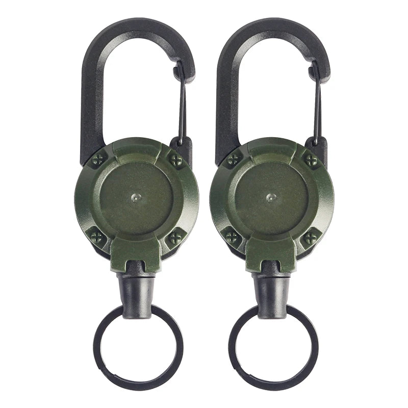 Porte-clés Enrouleur Rétractable avec Mousqueton – Lot 1 à 4 pcs