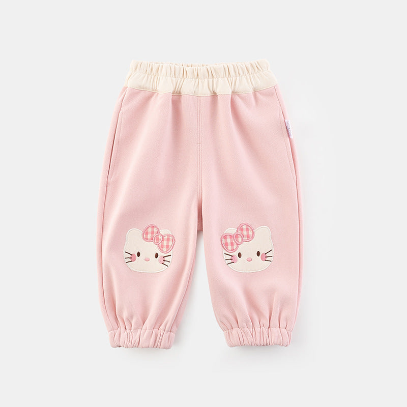 Chic Baby Girls' Cuffed Pants, Spring and Autumn Casual Trousers for Toddlers, A-Class Long Pants