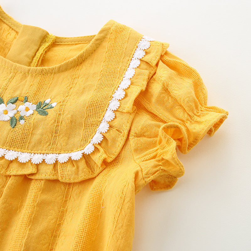 Baby Summer  Outfit for Toddlers Five-Piece Pants Two-Piece Set, Lightweight Dress Set