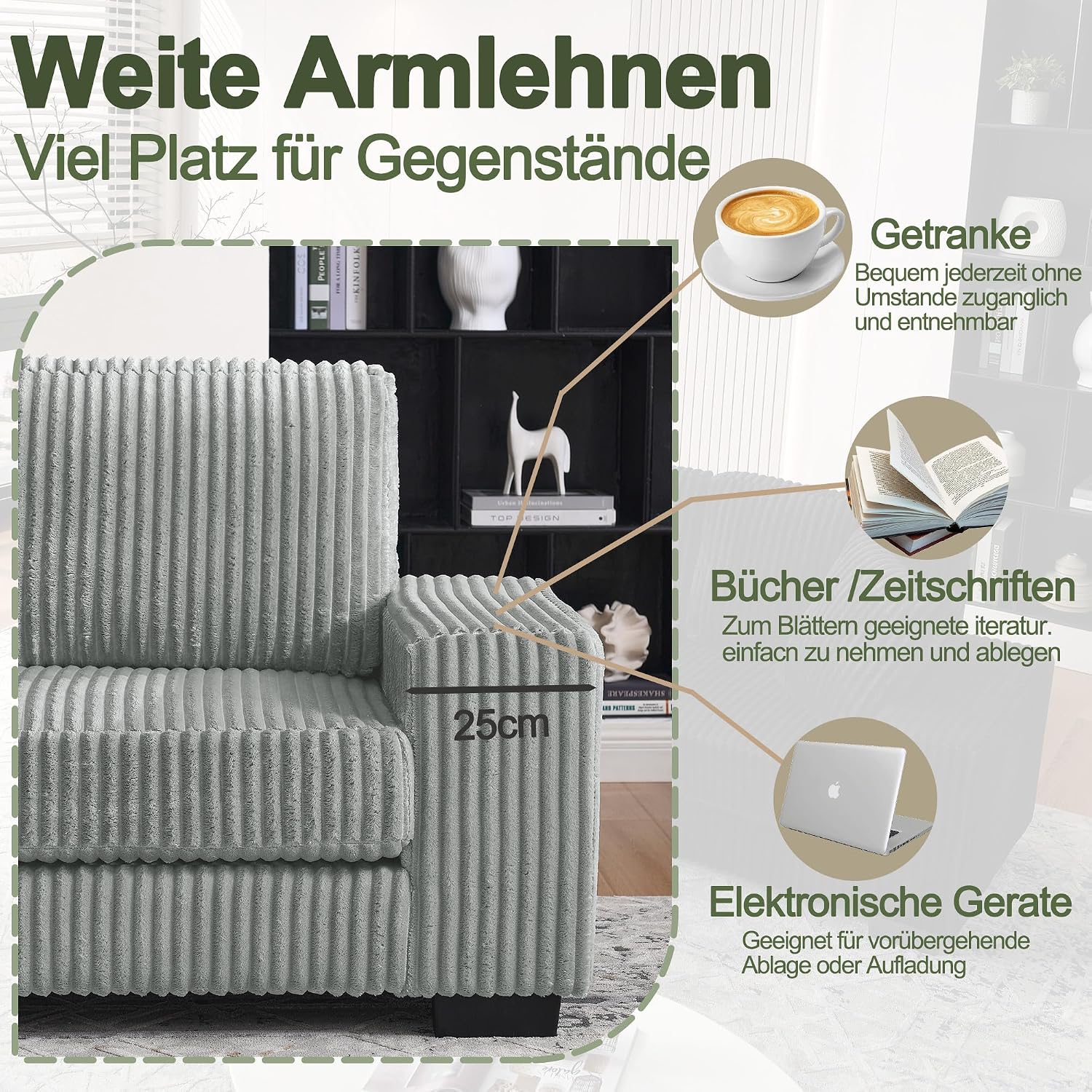 Canapé d'Angle Modulable 3 Places – Mémoire de Forme, Housse Lavable, Sans Montage | Blanc