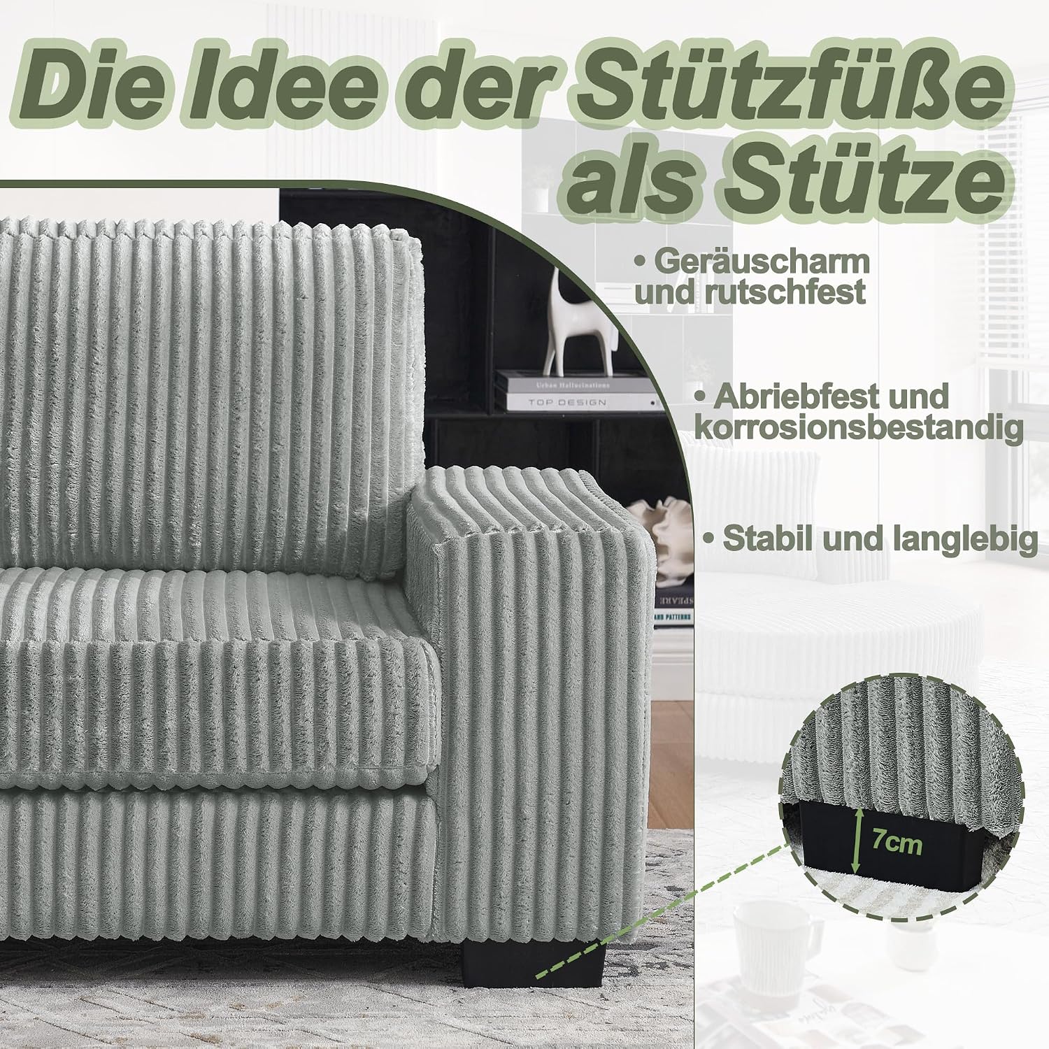 Canapé d'Angle Modulable 3 Places – Mémoire de Forme, Housse Lavable, Sans Montage | Blanc