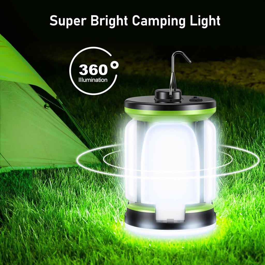 Blukar Campinglantaarn, oplaadbaar, 2000 lm, campinglamp, led, opvouwbaar, 7 verlichtingsmodi, 60 leds, superhelder, 10 uur batterijduur, draagbaar, voor vissen/stroomuitval, 2 stuks