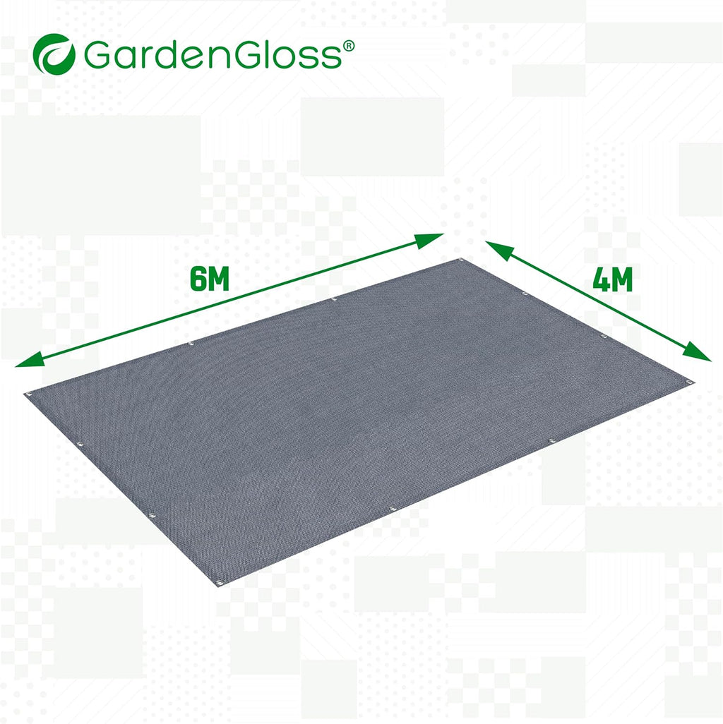 GardenGloss Deurmat – campingmat voor buiten, waterdicht, tentmat met 12 haringen en draagtas