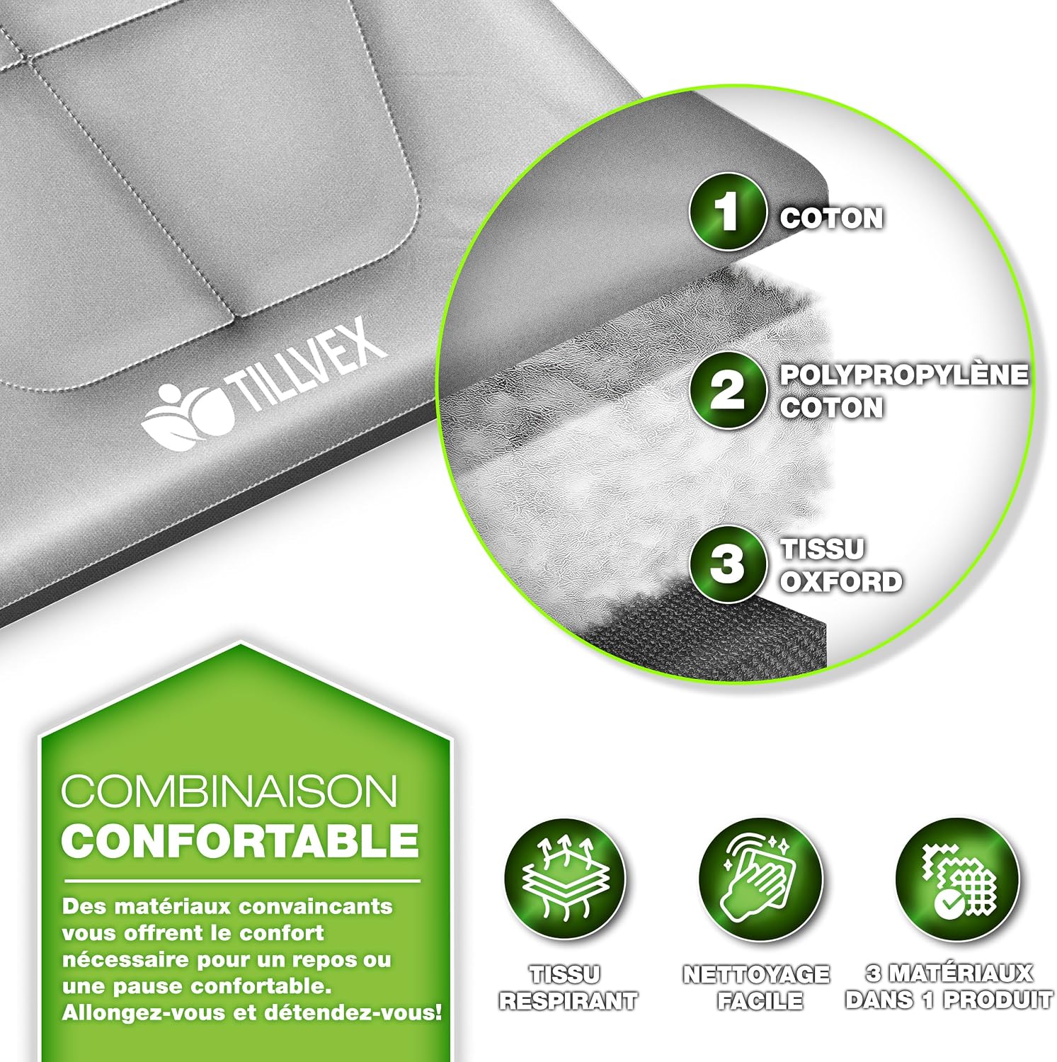 tillvex® Opvouwbaar campingbed met draagtas tot 200 kg, extra grote campingstoel, campingbed voor binnen en buiten, opvouwbaar logeerbed voor tuin, camping, vissen,