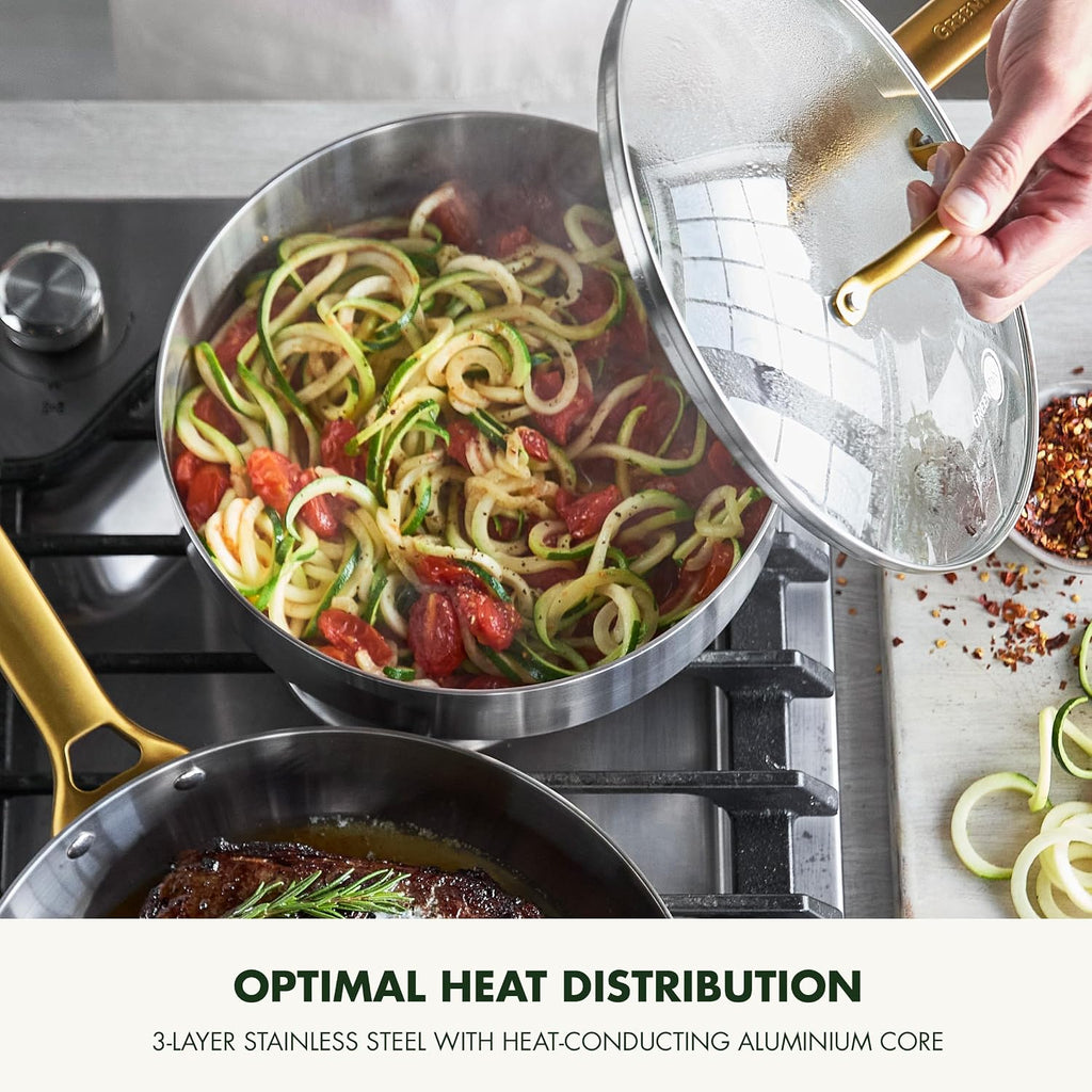 Set de Casseroles GreenPan Padova 6 Pièces — Inox, Compatible Induction