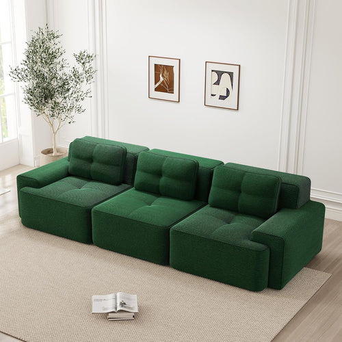 Canapé Modulable Cloud en Velours Côtelé – Assise Profonde, Convertible, Sans Montage
