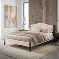 Lit Rembourré ML-Design | Cadre en Acier, Sommier à Lattes, Tête de Lit | Tissu Lin Beige ou Gris | 90/140/160/180 x 200 cm