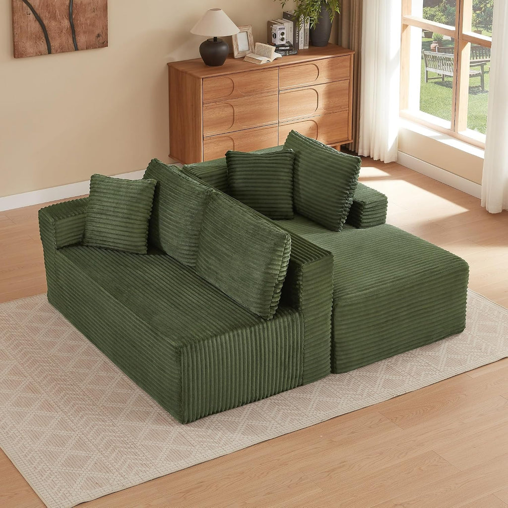 Canapé d'Angle Modulable 3 Places – Mémoire de Forme, Housse Lavable, Sans Montage | Blanc