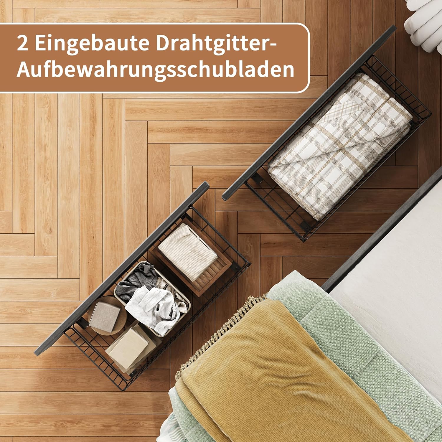 Canapé-Lit Convertible LKPOMI 2 Places — Velours Beige, Lit 180x200 cm