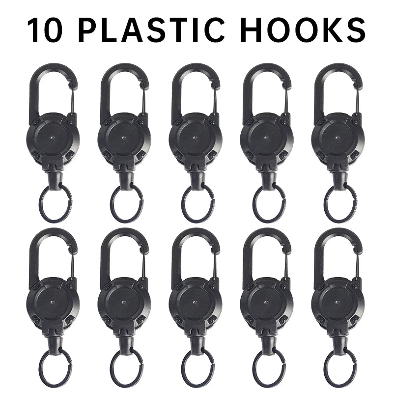Porte-clés Enrouleur Rétractable avec Mousqueton – Lot 1 à 4 pcs