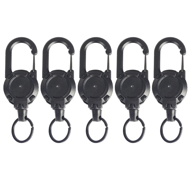 Porte-clés Enrouleur Rétractable avec Mousqueton – Lot 1 à 4 pcs