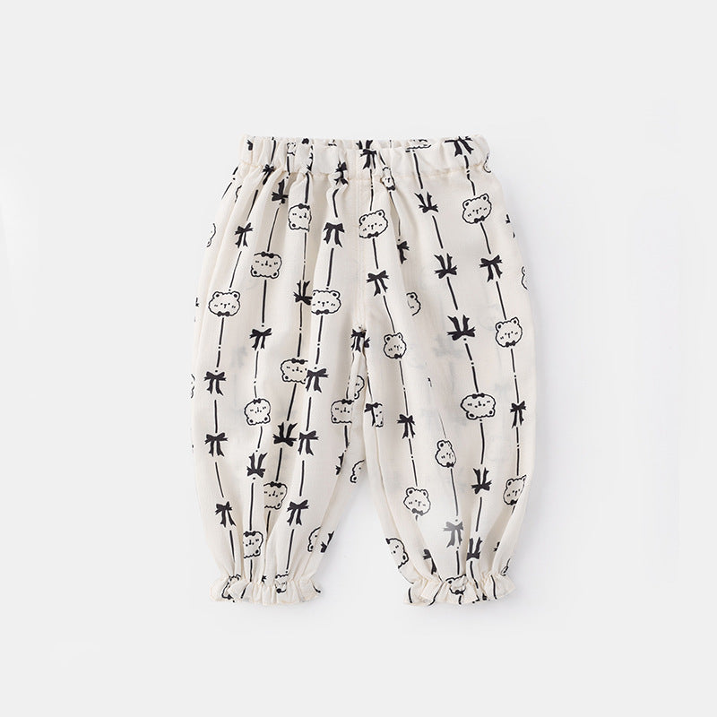 Cute Outerwear Pants for Babies, New Sleep Pants for Girls, Lightweight Mosquito-Proof Summer Pants