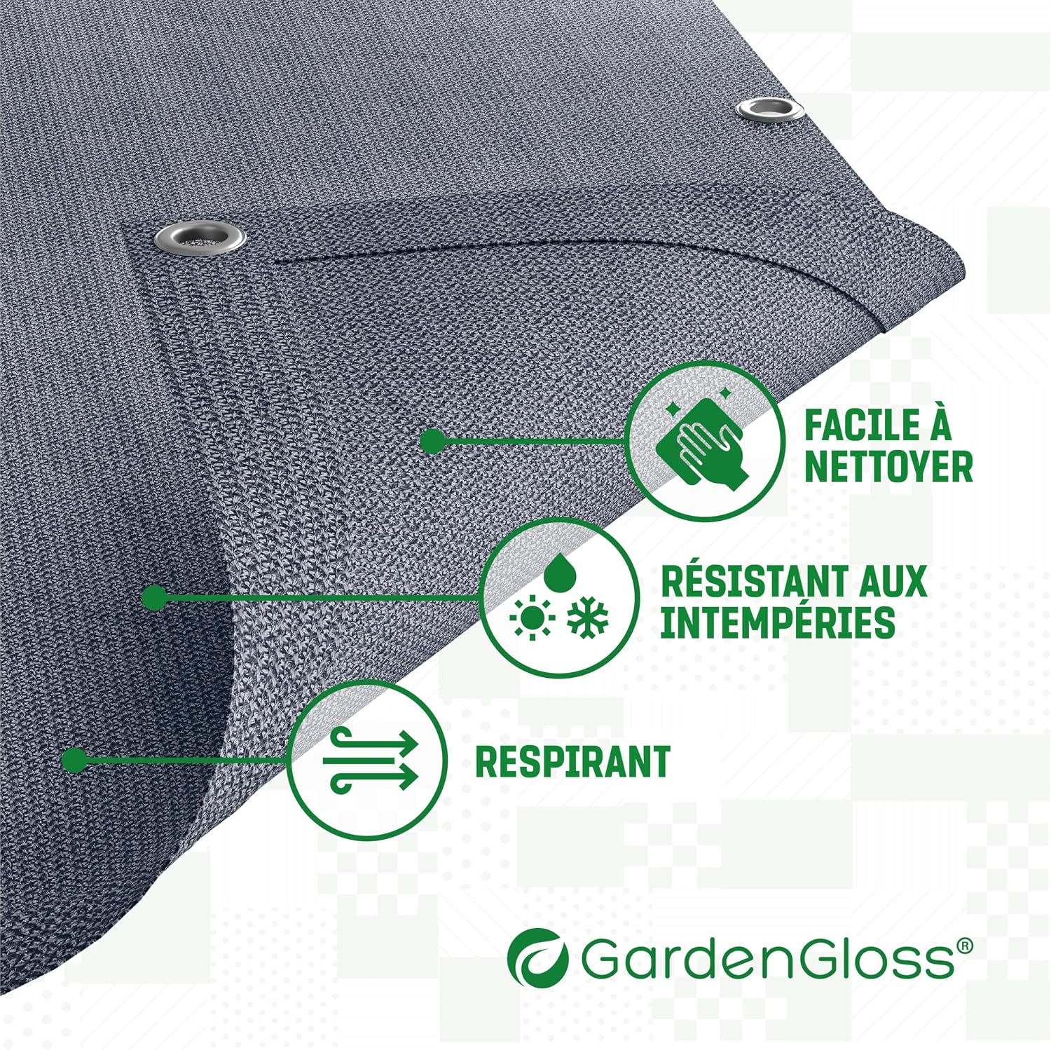 GardenGloss Deurmat – campingmat voor buiten, waterdicht, tentmat met 12 haringen en draagtas