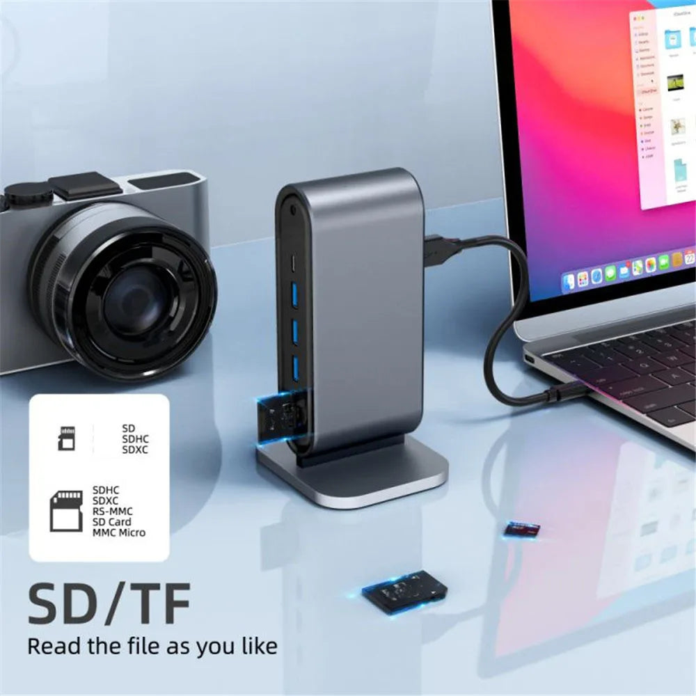 USB C Docking Station PD 100W USB C HUB Type C to HDMI-Compatible