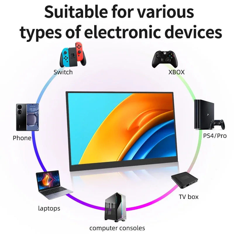 HGFRTEE 14 Inch Portable Monitor Touch/no Touch optional 100%sRGB