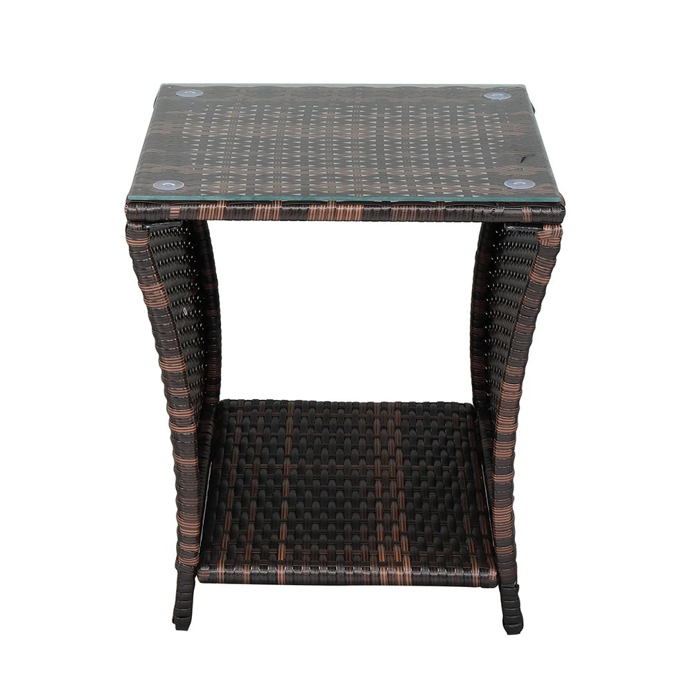 Table d'appoint en bois et verre – Style minimaliste