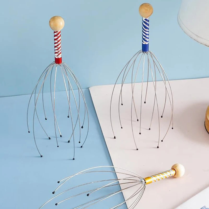Masseur de Tête Octopus — Griffe Relaxante en Acier Inoxydable