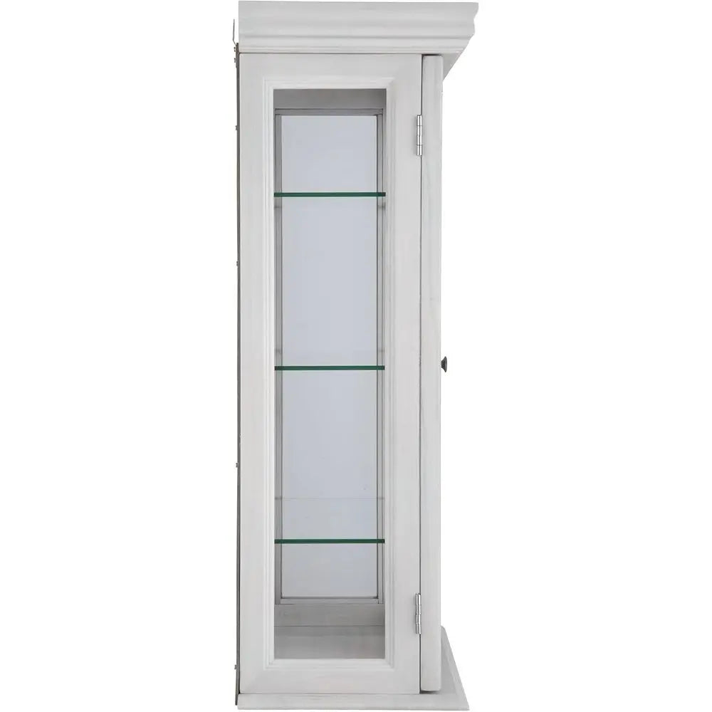 20 Wide 7 Deep 26 High Lily White Wall Curio Cabinet for Display and Storage