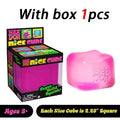 Needoh Dr Pepper Nice Cube & Dream Drop Sensory Toy Hamburger for Autism ADHD Squishy Stress Relief Anxiety Squeeze Pull Toy